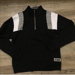 PINK vs quarter pullover xs black white grey
